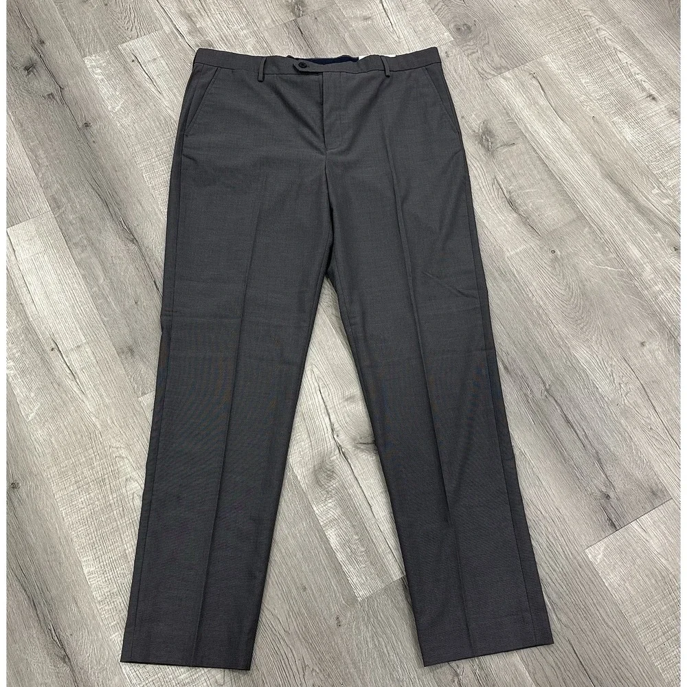 Nautica Men's Dress Pants W40/L34 Dark Gray Comfort Waist Bi-Stretch NWT‎